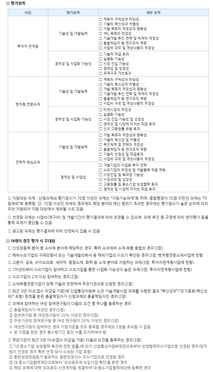 2016년도 소재부품기술개발사업 3차 신규지원 대상과제 공고